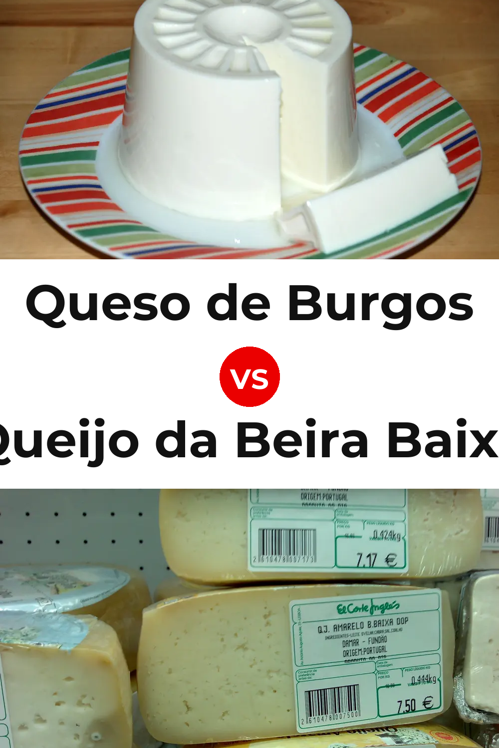 Queso de Burgos vs Queijo da Beira Baixa Pinterest comparison
