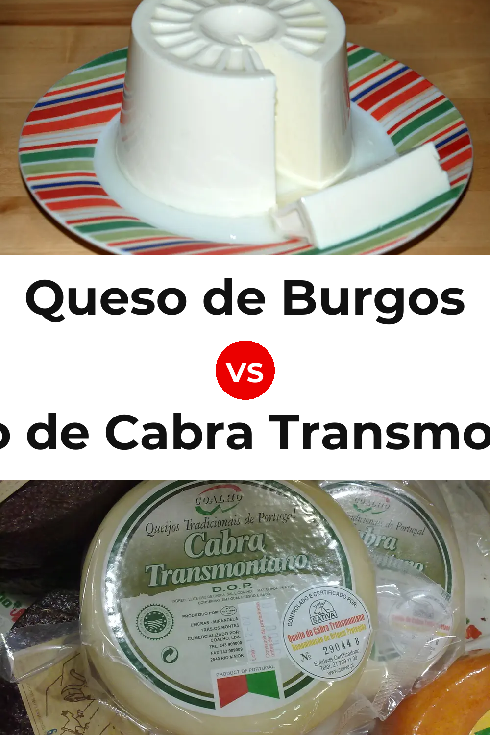 Queso de Burgos vs Queijo de Cabra Transmontano Pinterest comparison