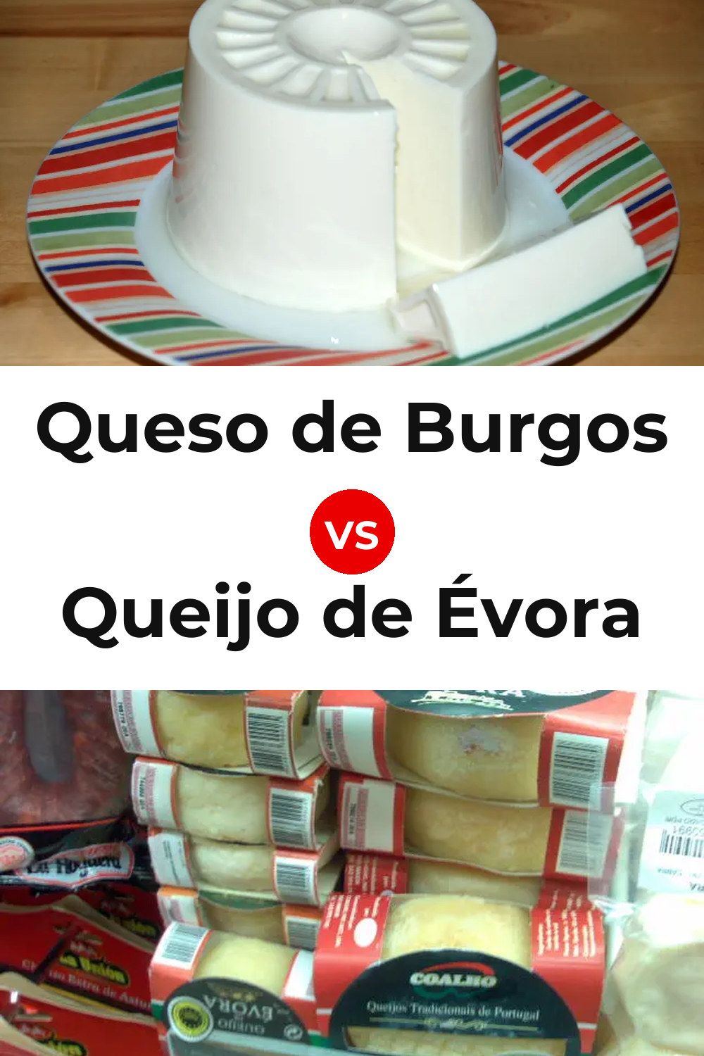 Queso de Burgos vs Queijo de Évora Pinterest comparison