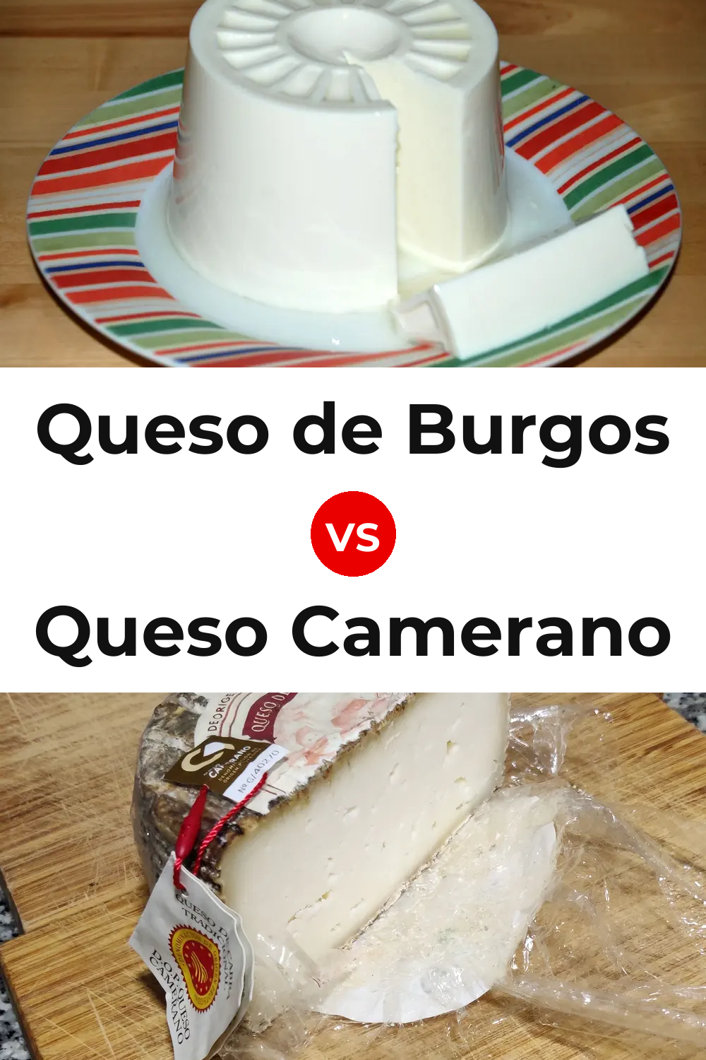 Queso de Burgos vs Queso Camerano Pinterest comparison