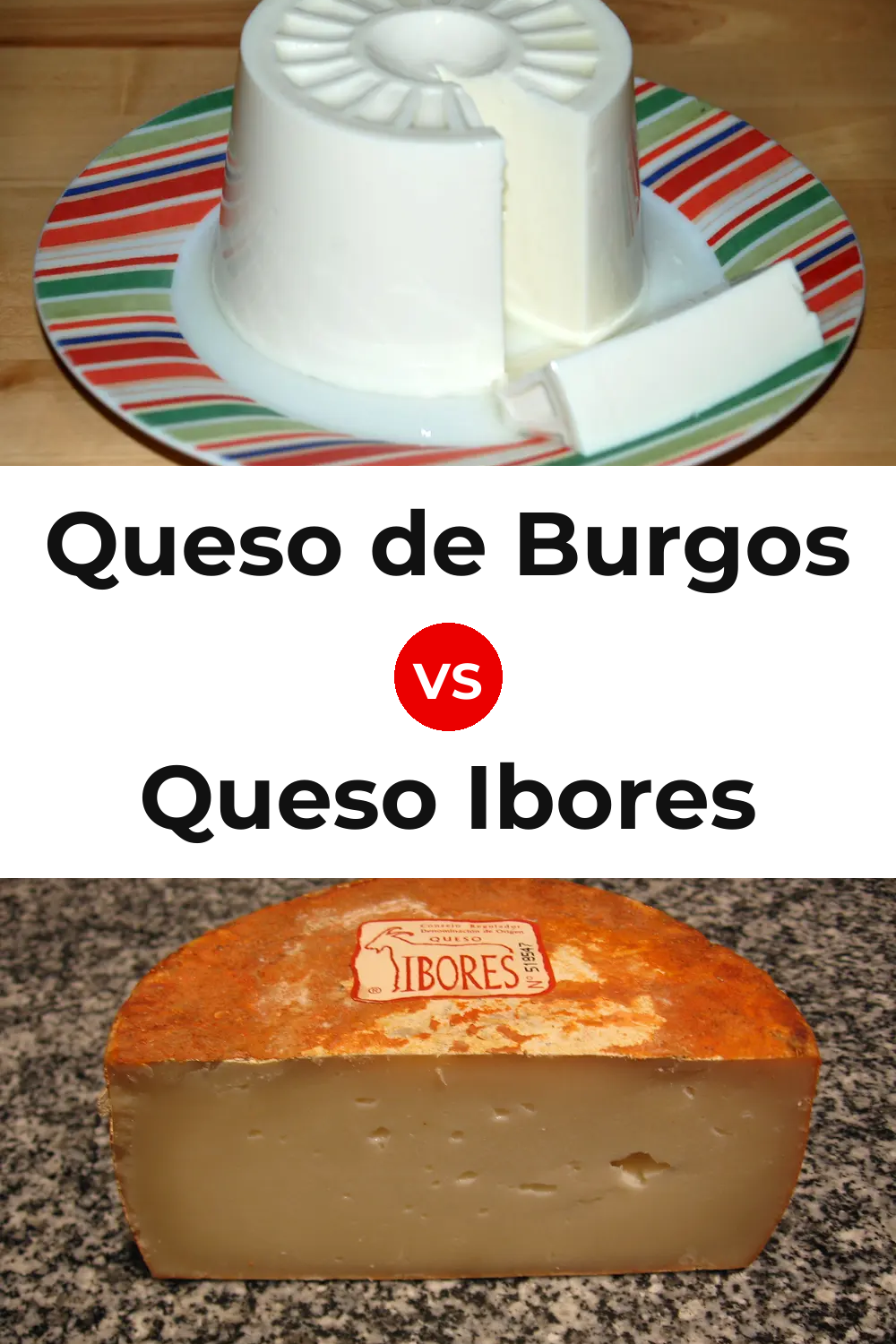 Queso de Burgos vs Queso Ibores Pinterest comparison
