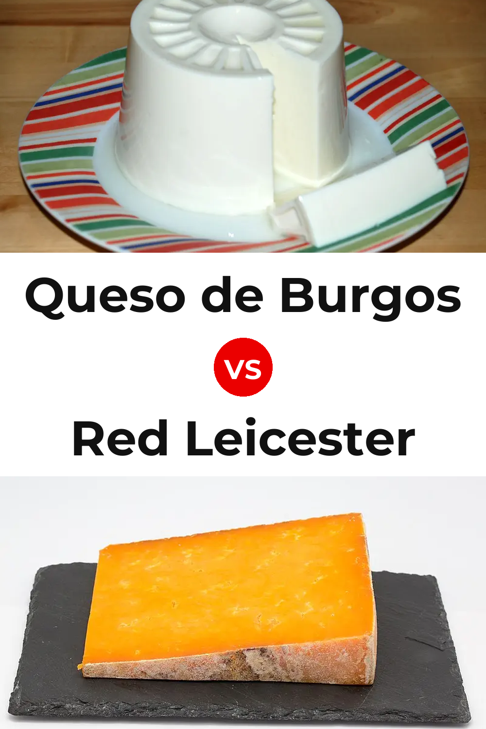 Queso de Burgos vs Red Leicester Cheese Pinterest comparison