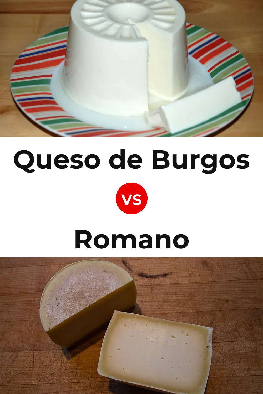 Queso de Burgos vs Romano Cheese Pinterest comparison