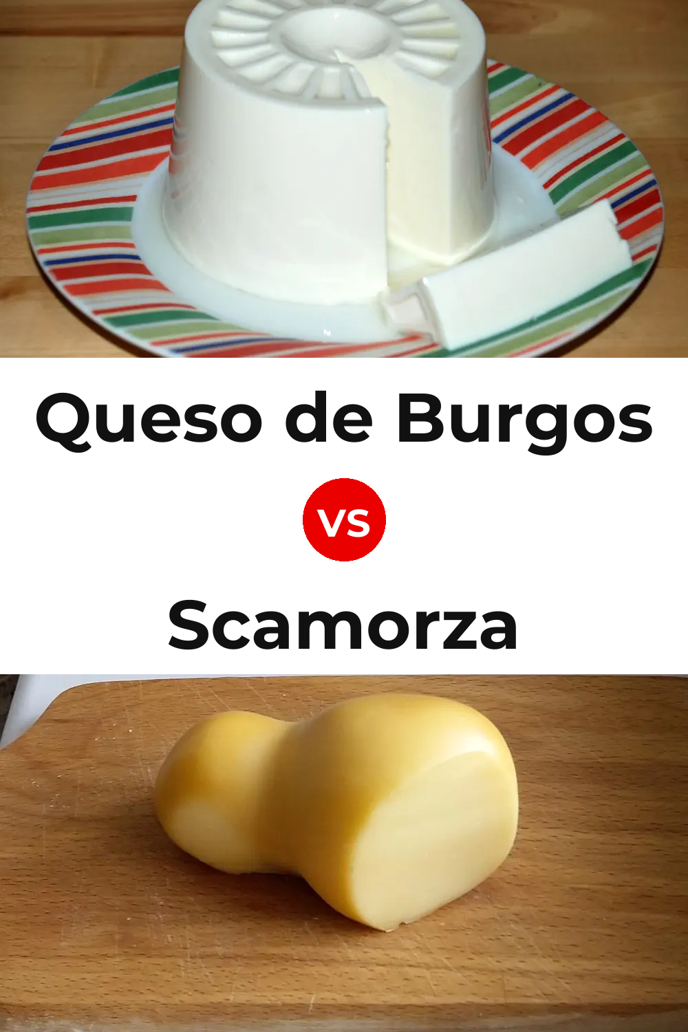 Queso de Burgos vs Scamorza Cheese Pinterest comparison