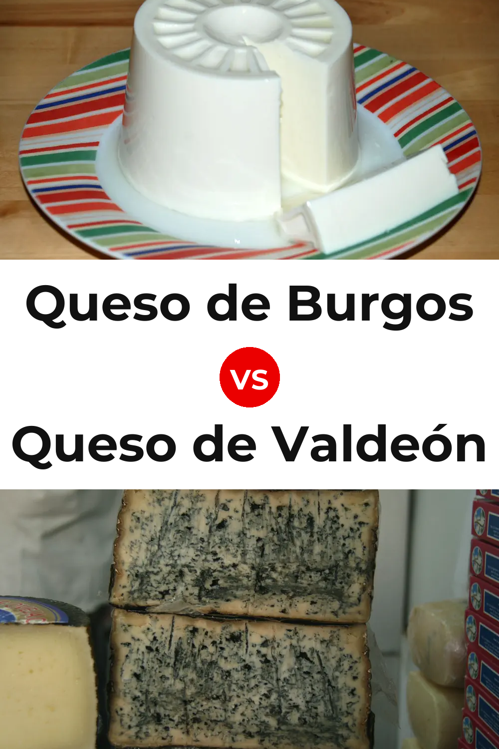 Queso de Burgos vs Queso de Valdeón Pinterest comparison