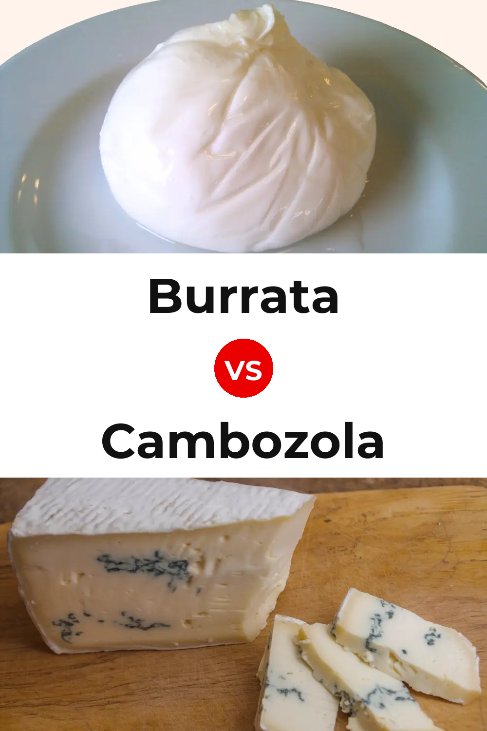Burrata Cheese vs Cambozola Cheese Pinterest comparison