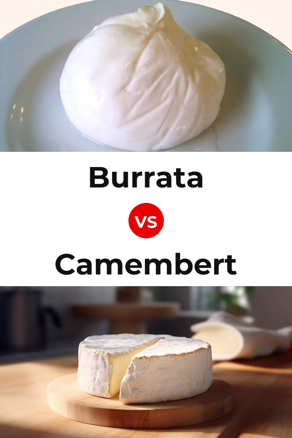 Burrata Cheese vs Camembert Cheese Pinterest comparison