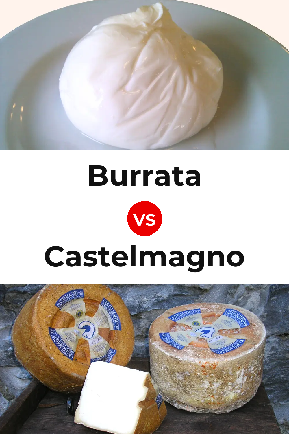 Burrata Cheese vs Castelmagno Cheese Pinterest comparison
