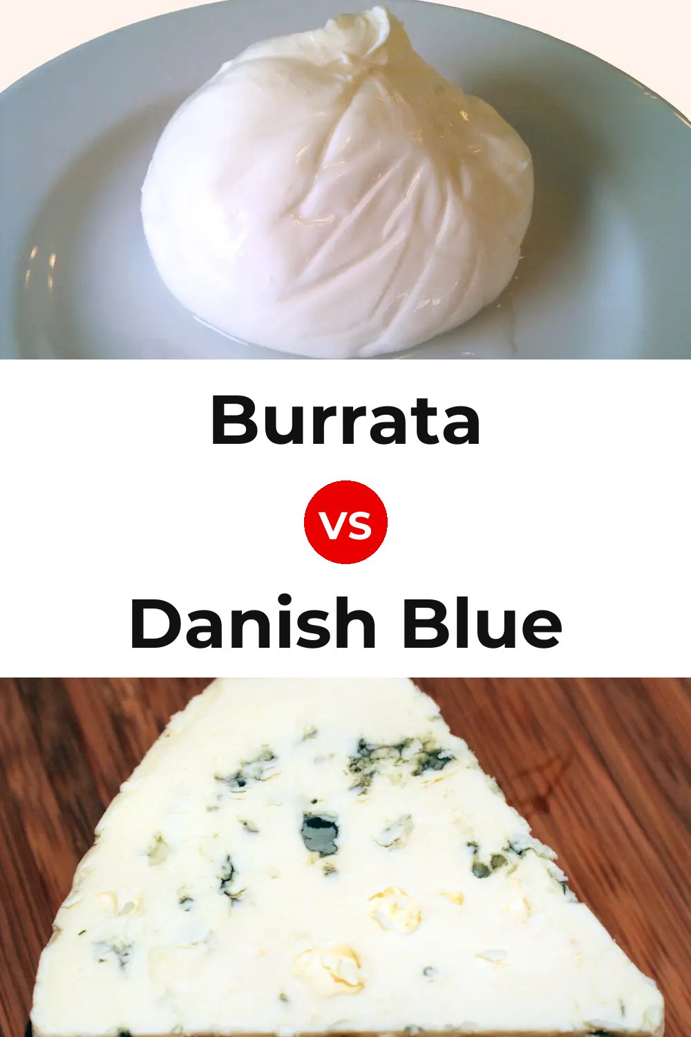 Burrata Cheese vs Danish Blue Cheese Pinterest comparison