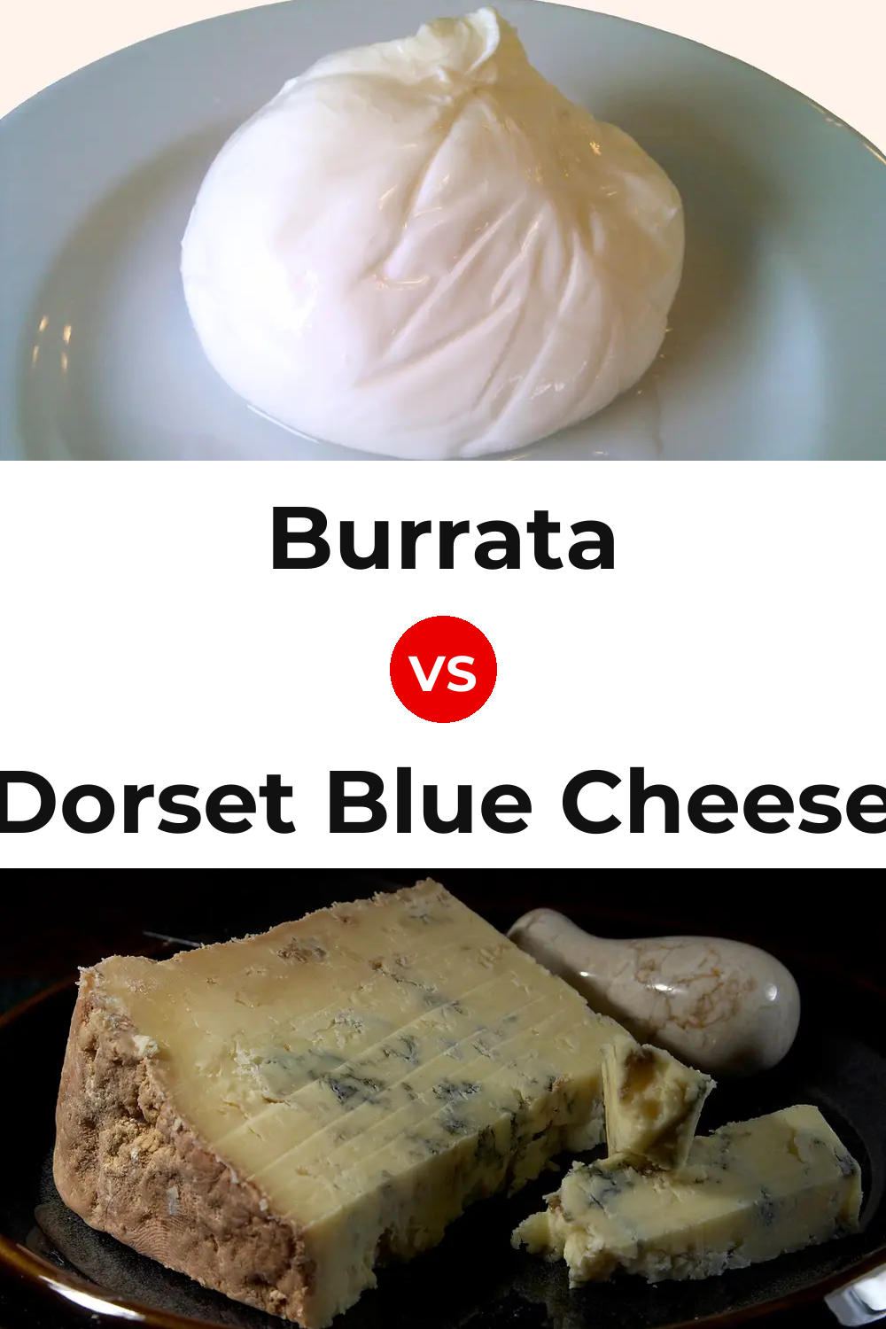 Burrata Cheese vs Dorset Blue Cheese Pinterest comparison