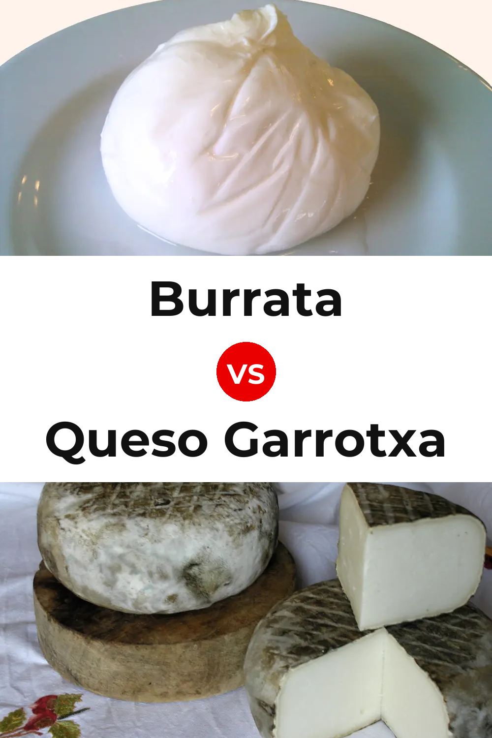 Burrata Cheese vs Queso Garrotxa Pinterest comparison