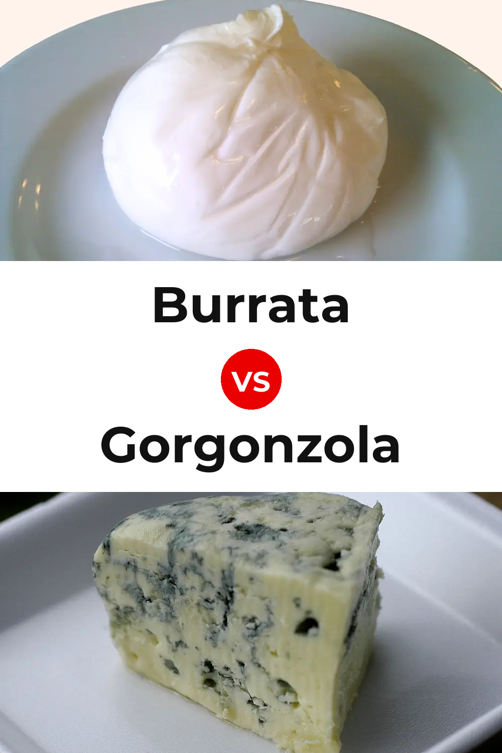 Burrata Cheese vs Gorgonzola Cheese Pinterest comparison
