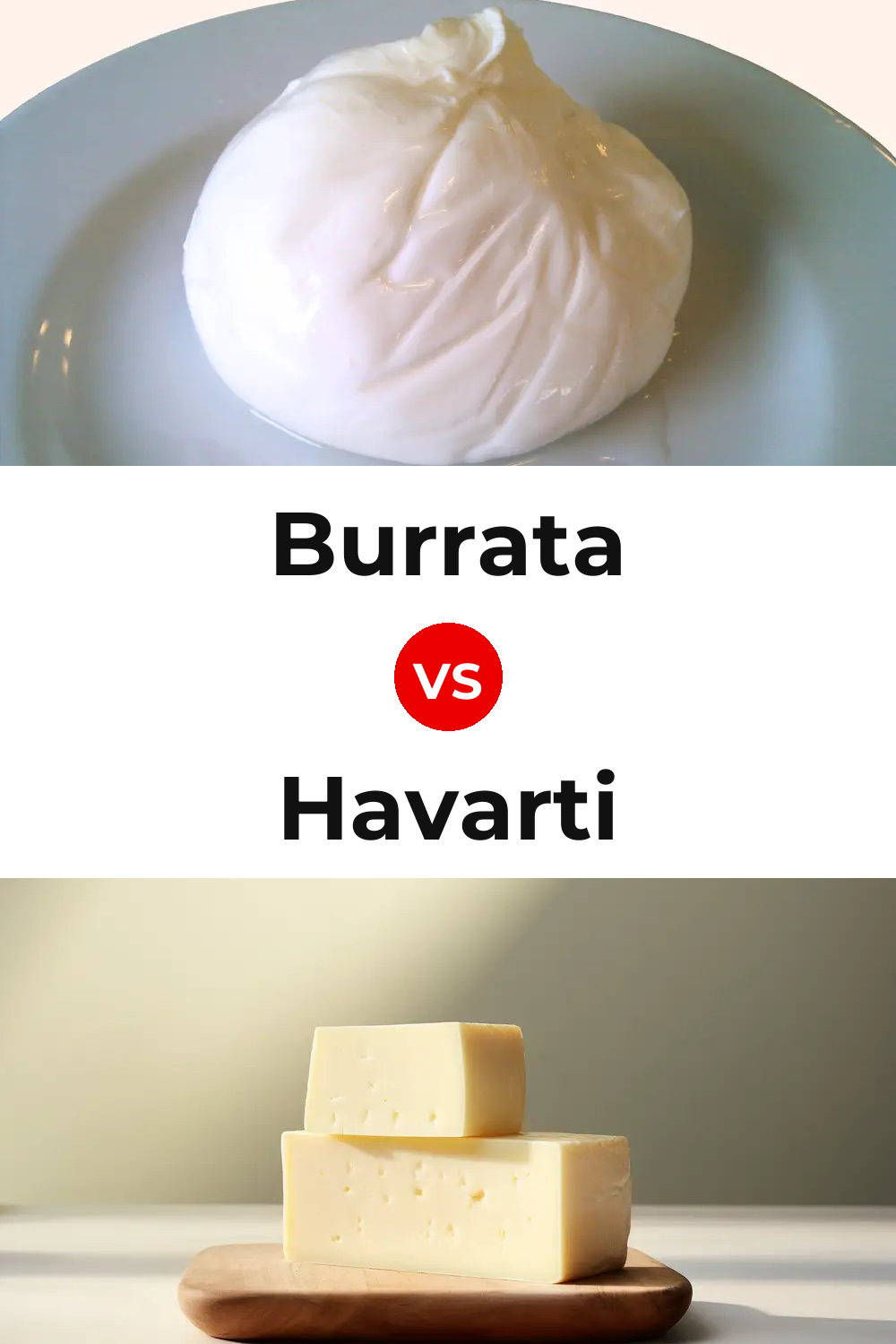 Burrata Cheese vs Havarti Cheese Pinterest comparison