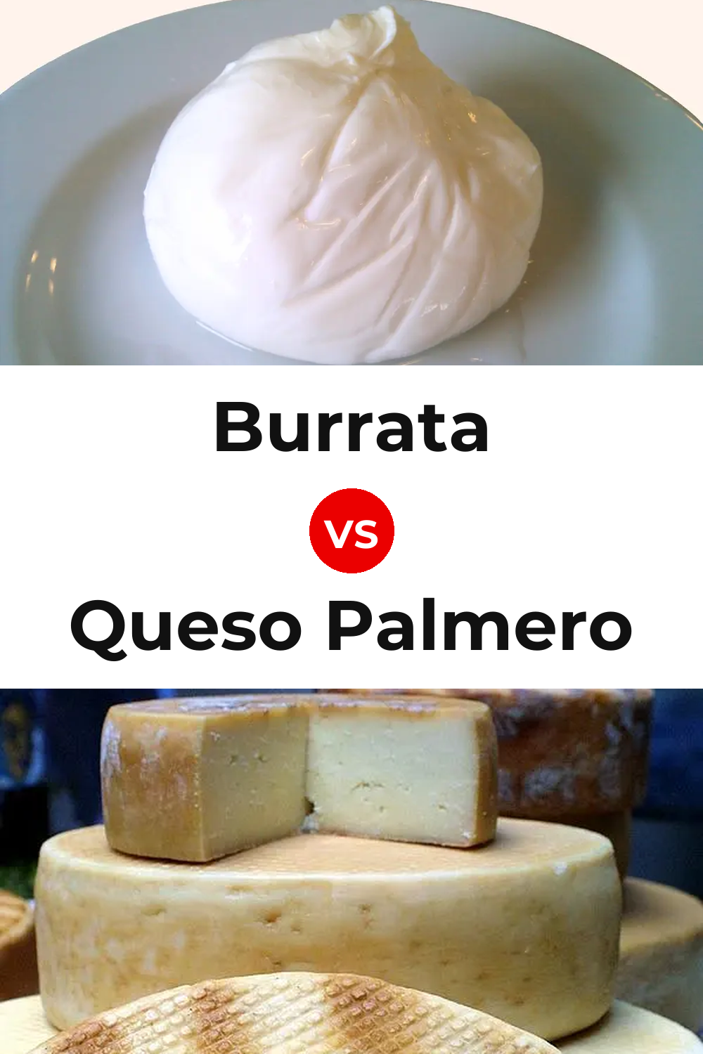 Burrata Cheese vs Queso Palmero Pinterest comparison