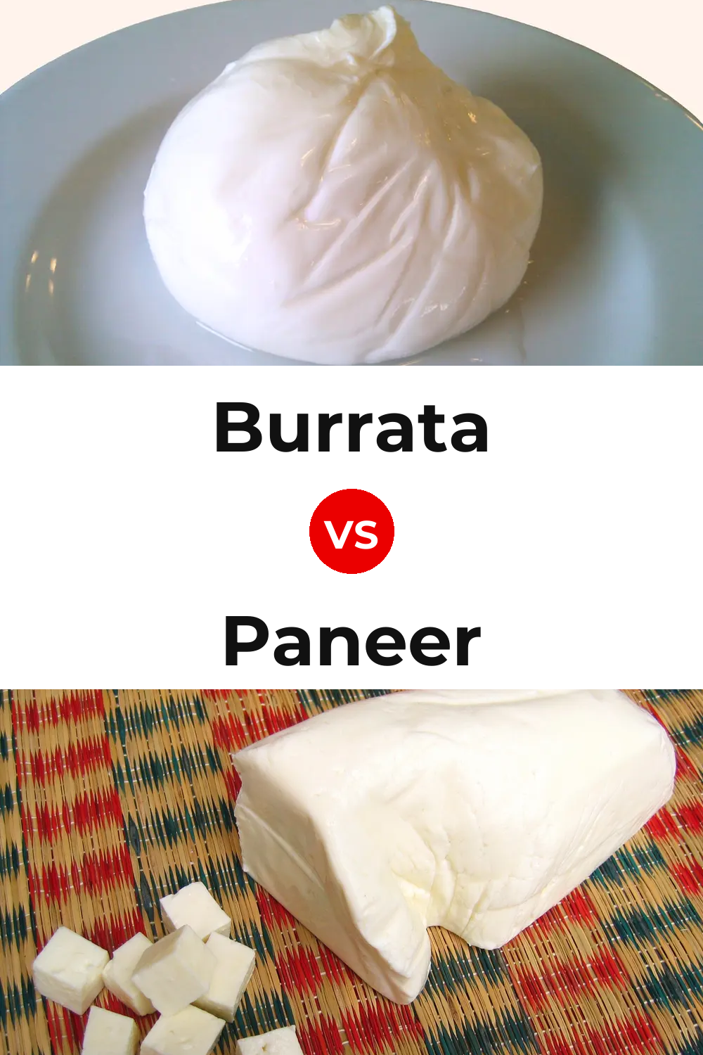 Burrata Cheese vs Paneer Cheese Pinterest comparison