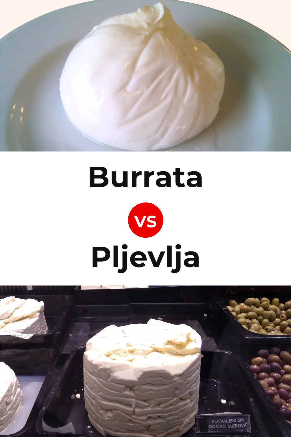 Burrata Cheese vs Pljevlja Cheese Pinterest comparison