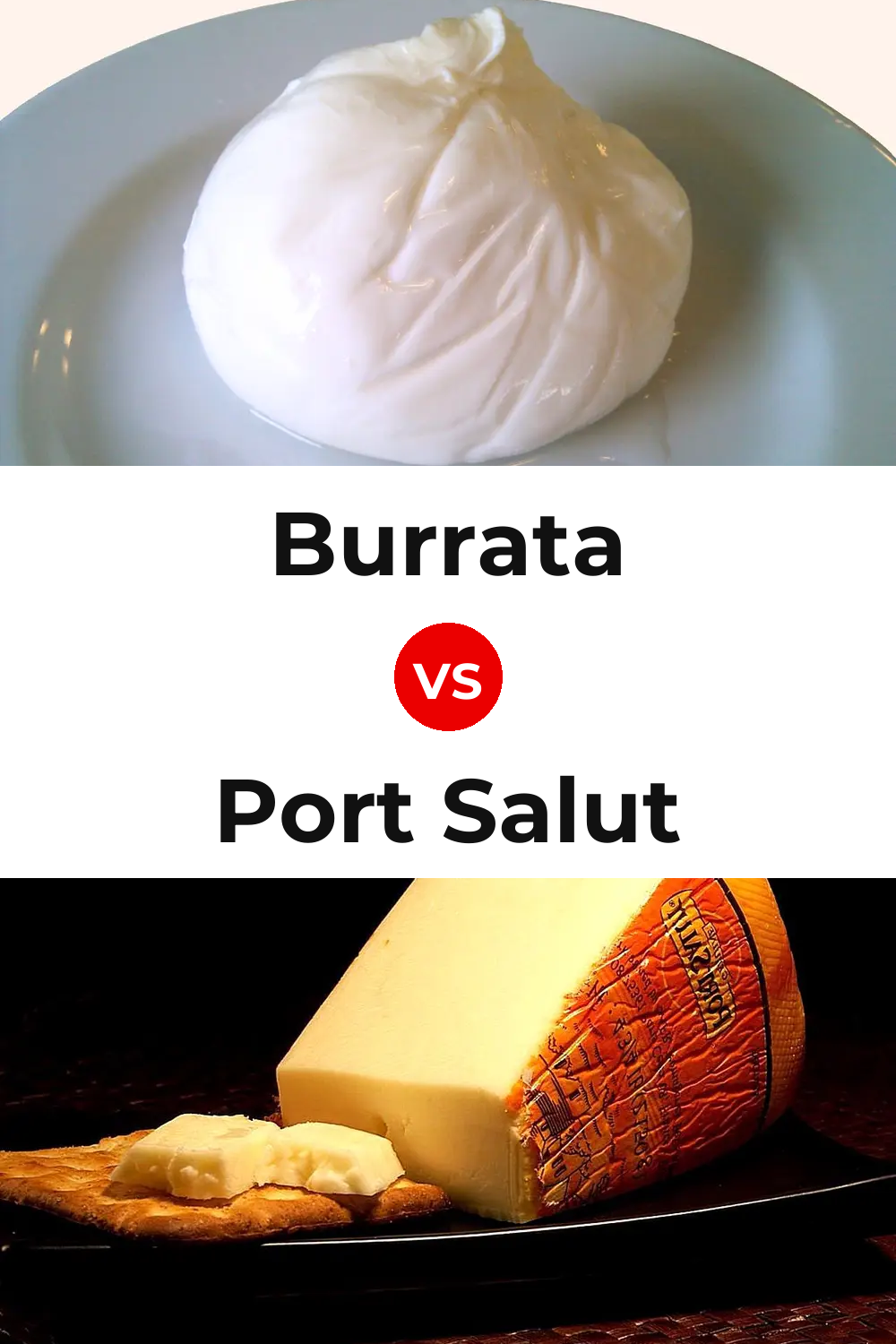 Burrata Cheese vs Port Salut Cheese Pinterest comparison