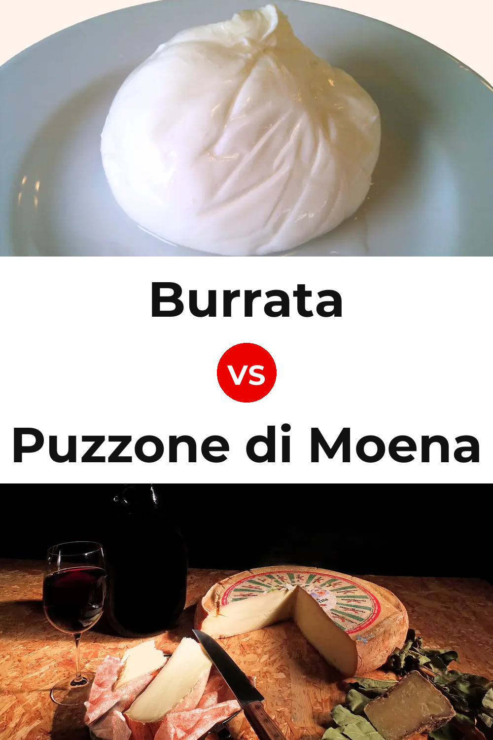Burrata Cheese vs Puzzone di Moena Cheese Pinterest comparison