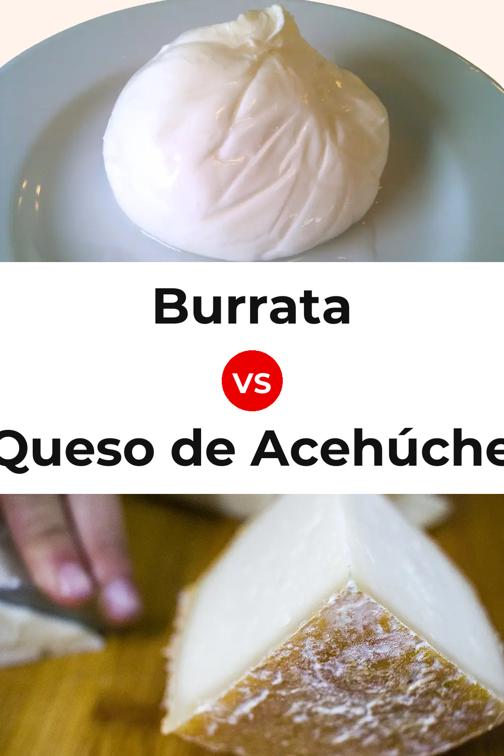 Burrata Cheese vs Queso de Acehúche Pinterest comparison