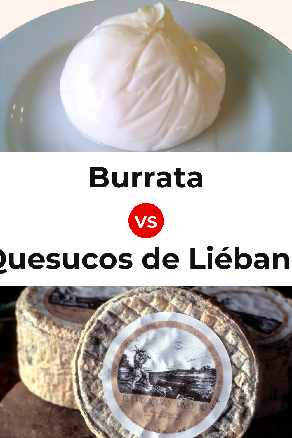 Burrata Cheese vs Quesucos de Liébana Cheese Pinterest comparison