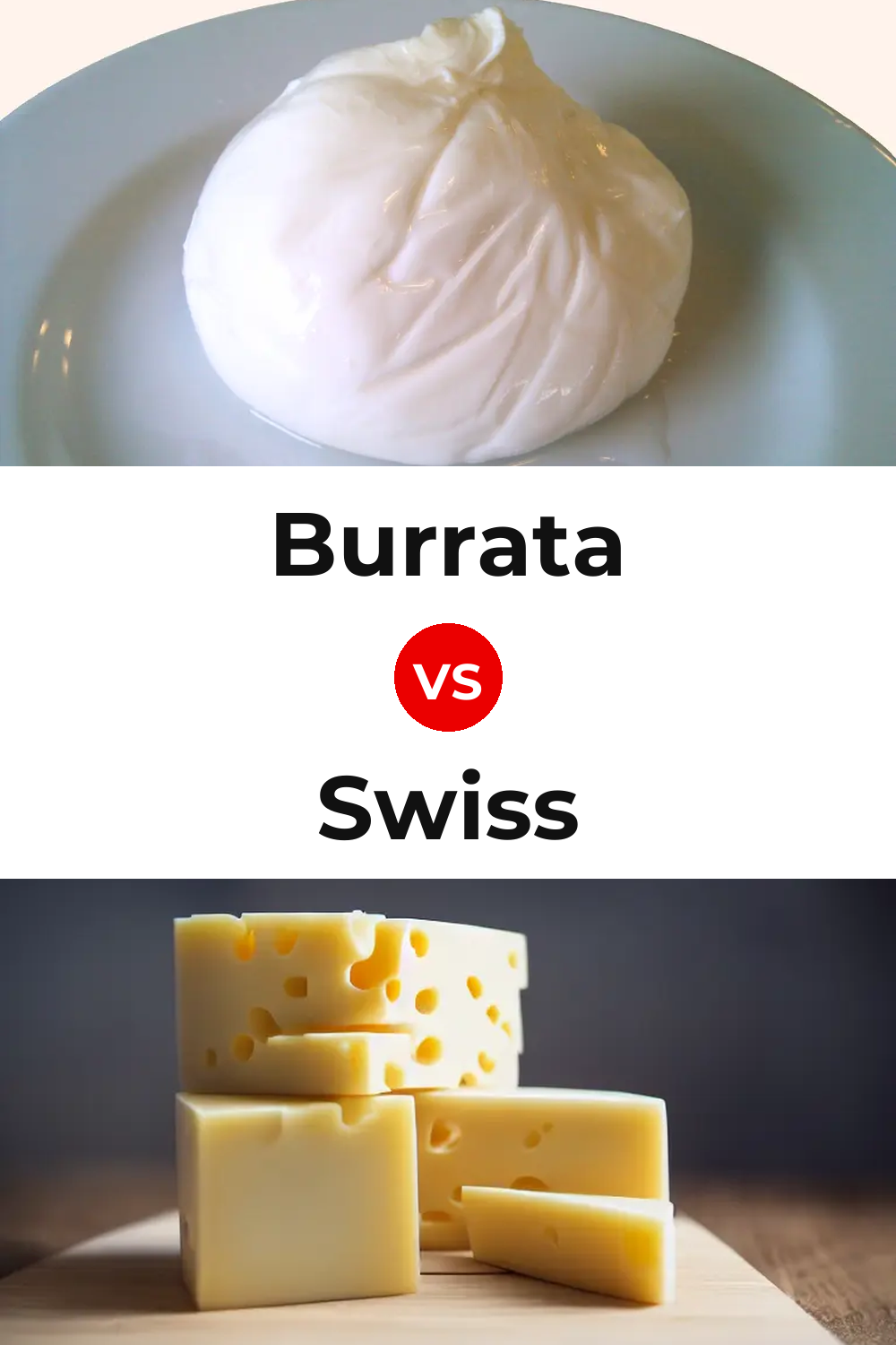 Burrata Cheese vs Swiss Cheese Pinterest comparison
