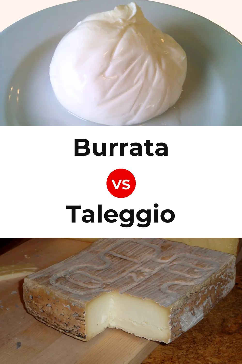 Burrata Cheese vs Taleggio Cheese Pinterest comparison