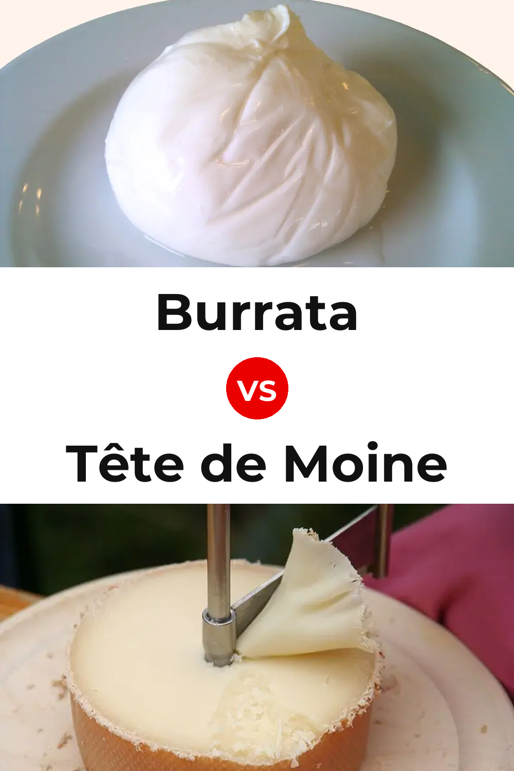 Burrata Cheese vs Tête de Moine Cheese Pinterest comparison