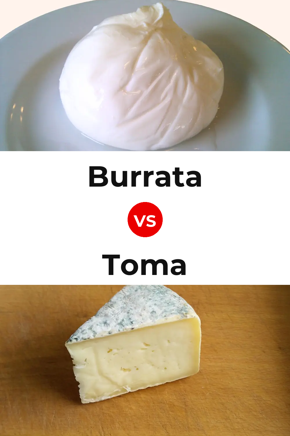 Burrata Cheese vs Toma Cheese Pinterest comparison