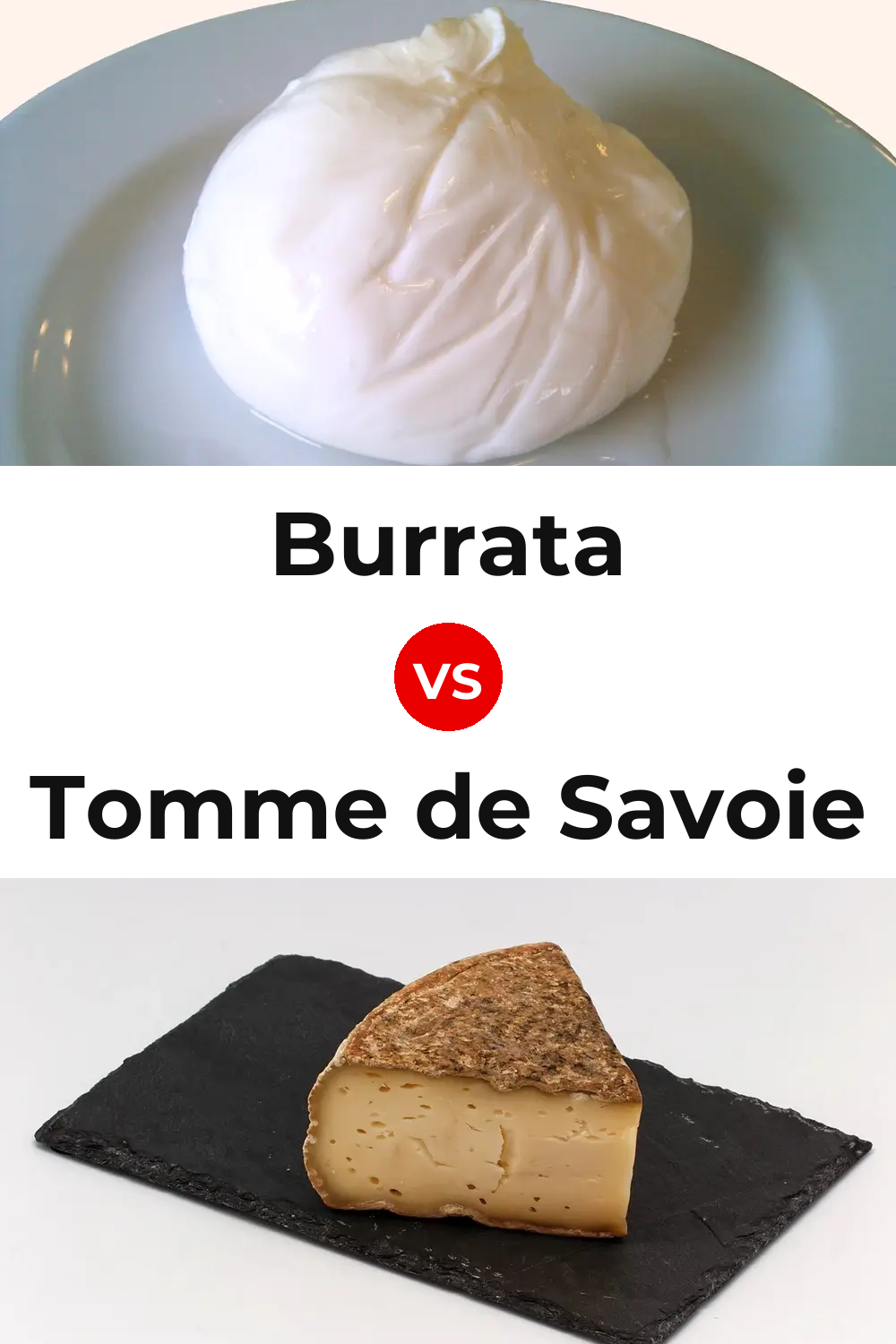 Burrata Cheese vs Tomme de Savoie Cheese Pinterest comparison