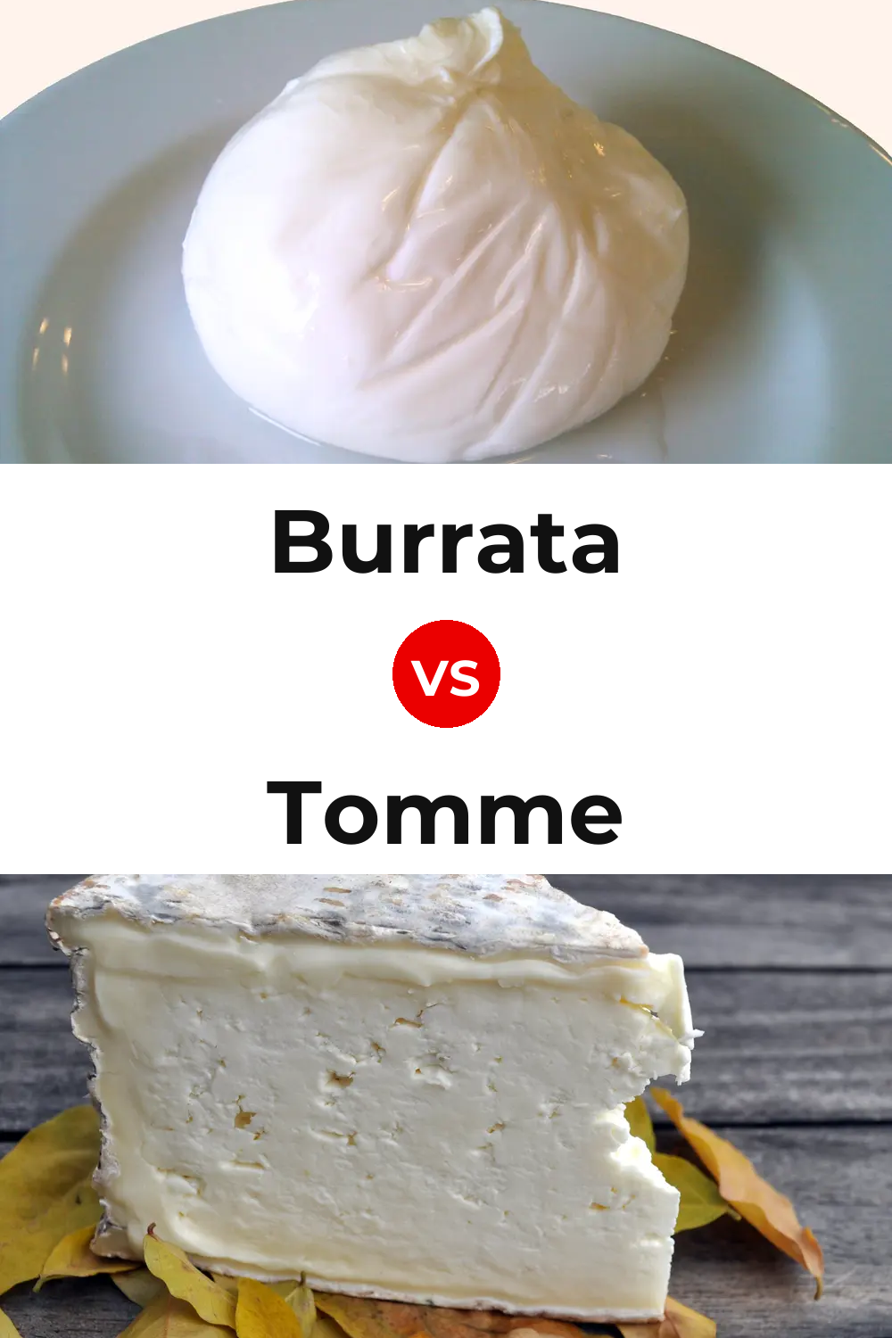 Burrata Cheese vs Tomme Cheese Pinterest comparison
