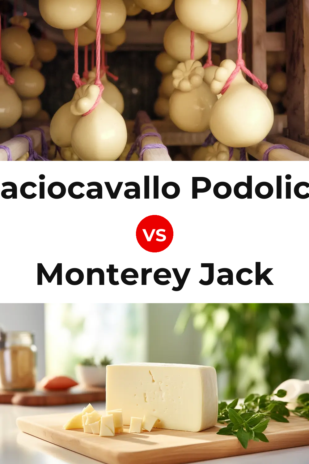 Caciocavallo Podolico Cheese vs Monterey Jack Cheese Pinterest comparison