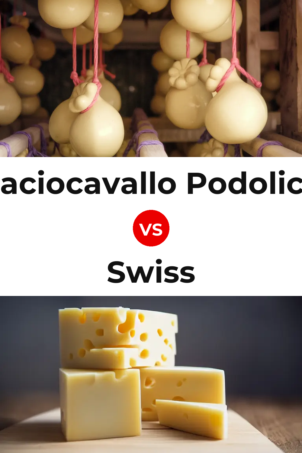 Caciocavallo Podolico Cheese vs Swiss Cheese Pinterest comparison