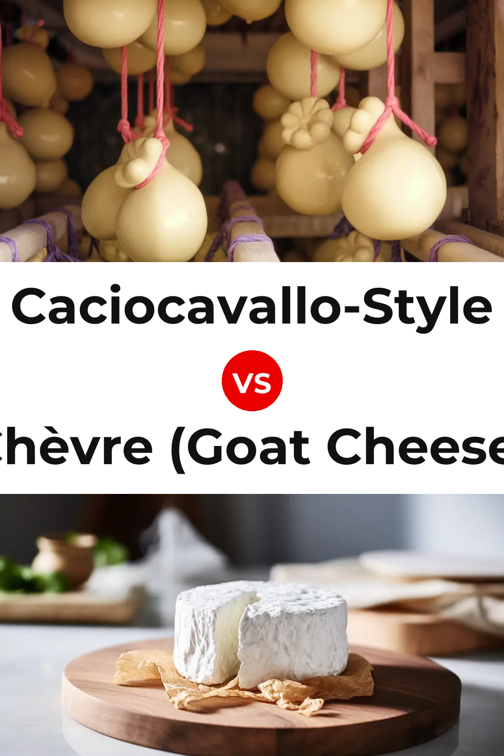 Caciocavallo-Style Cheese vs Chèvre (Goat Cheese) Pinterest comparison