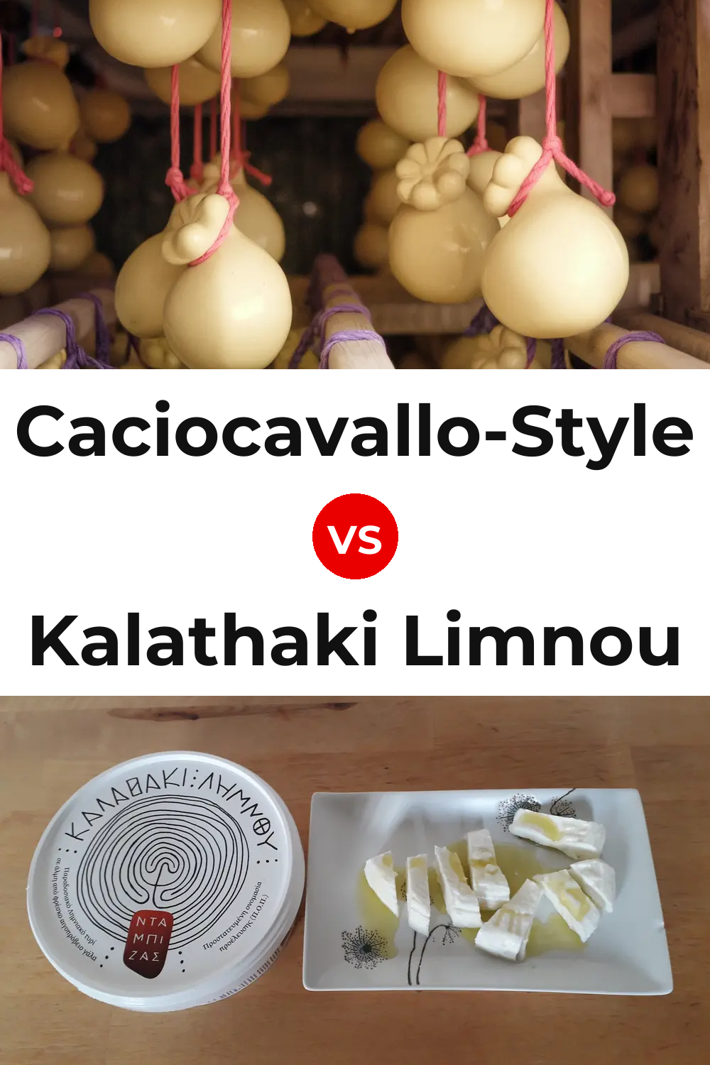 Caciocavallo-Style Cheese vs Kalathaki Limnou Cheese Pinterest comparison