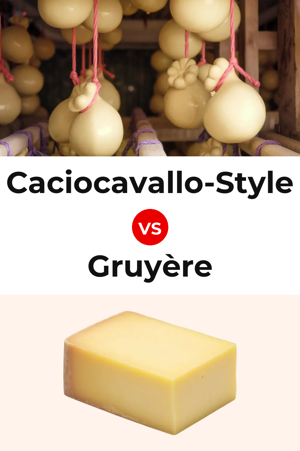 Caciocavallo-Style Cheese vs Gruyère Cheese Pinterest comparison