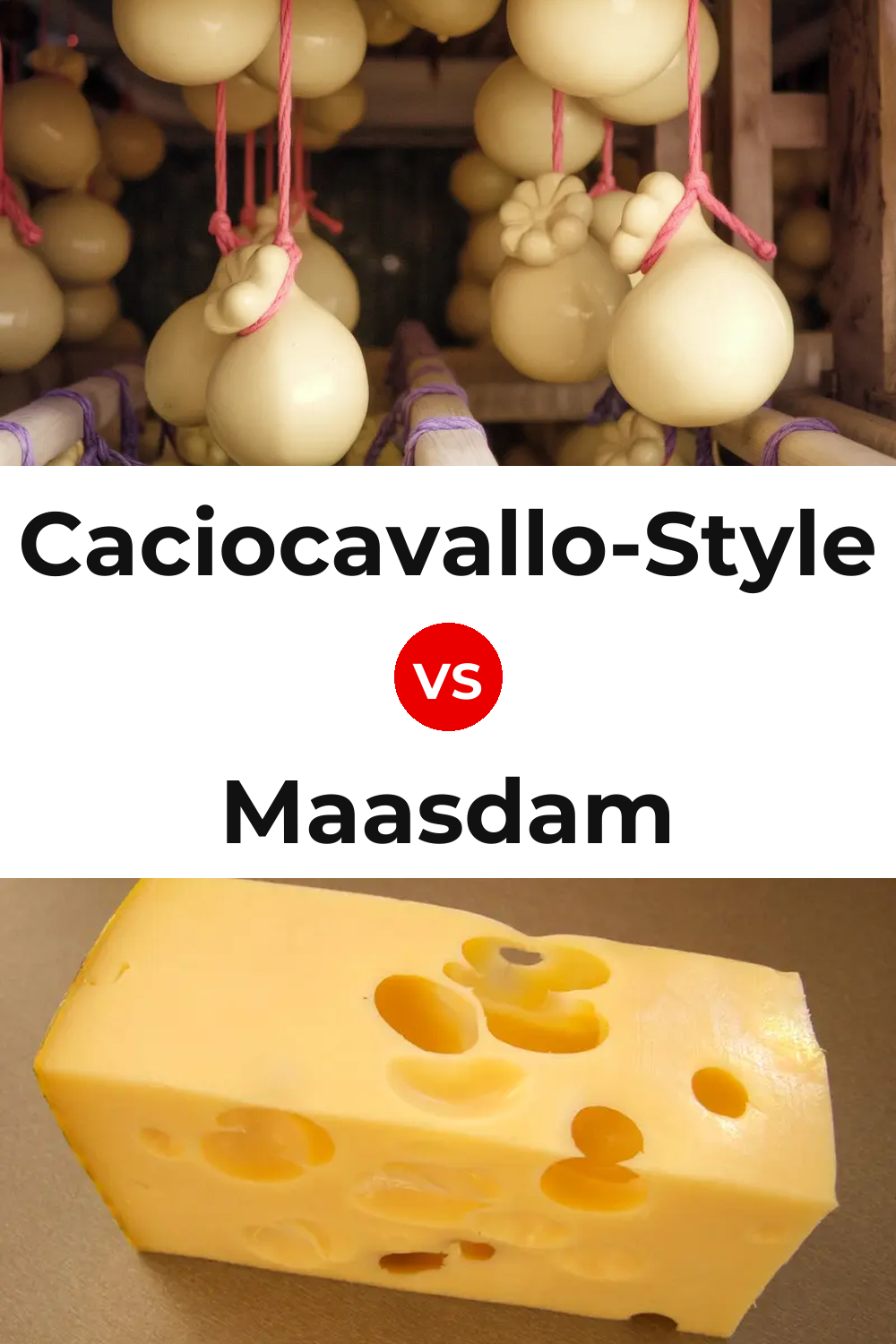 Caciocavallo-Style Cheese vs Maasdam Cheese Pinterest comparison