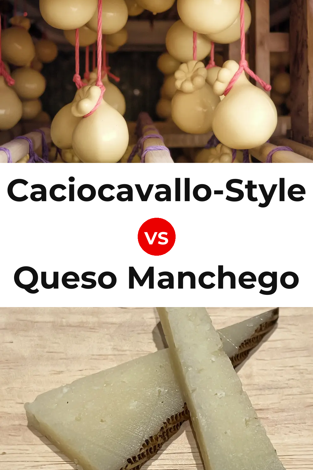 Caciocavallo-Style Cheese vs Queso Manchego Pinterest comparison