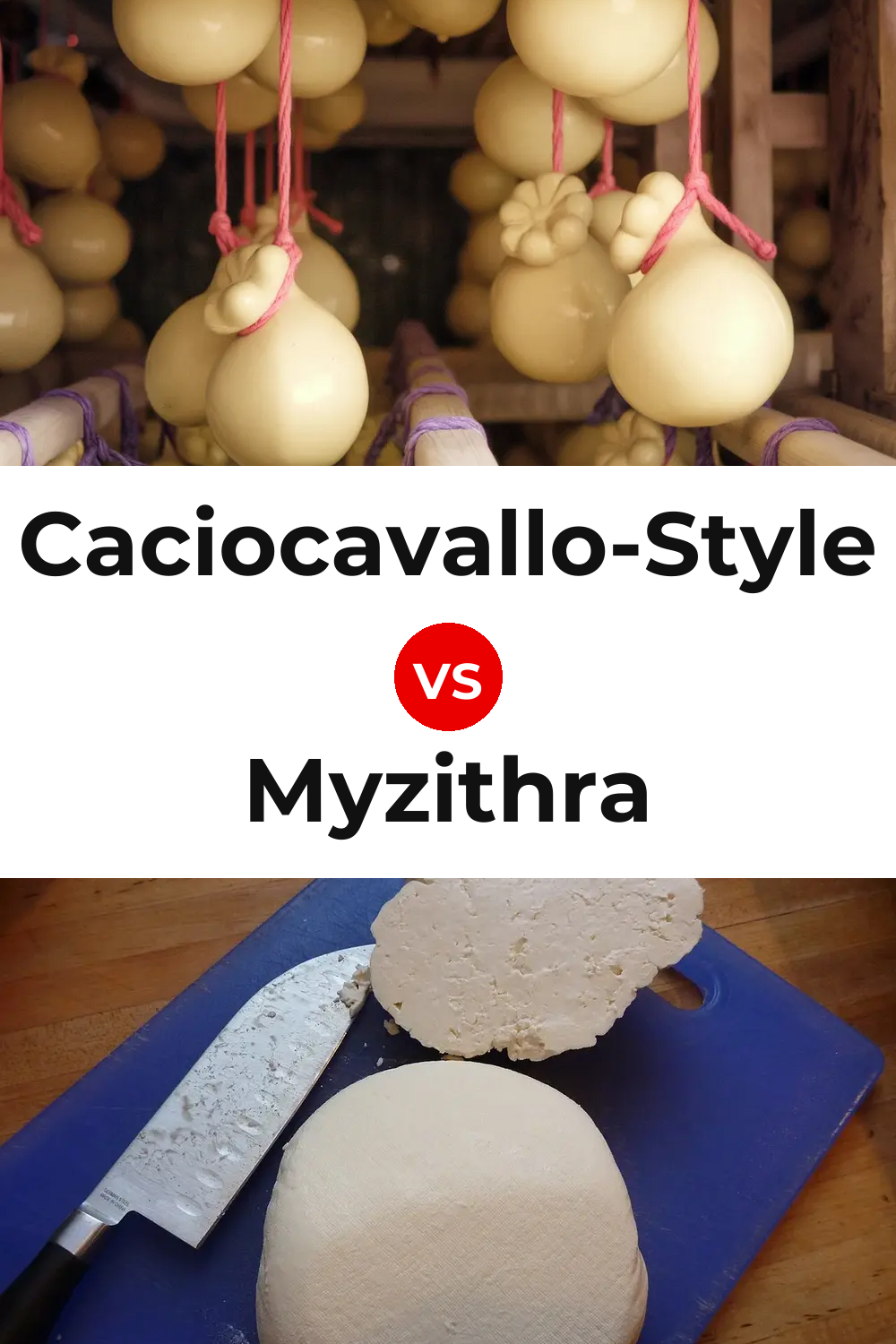 Caciocavallo-Style Cheese vs Myzithra Cheese Pinterest comparison