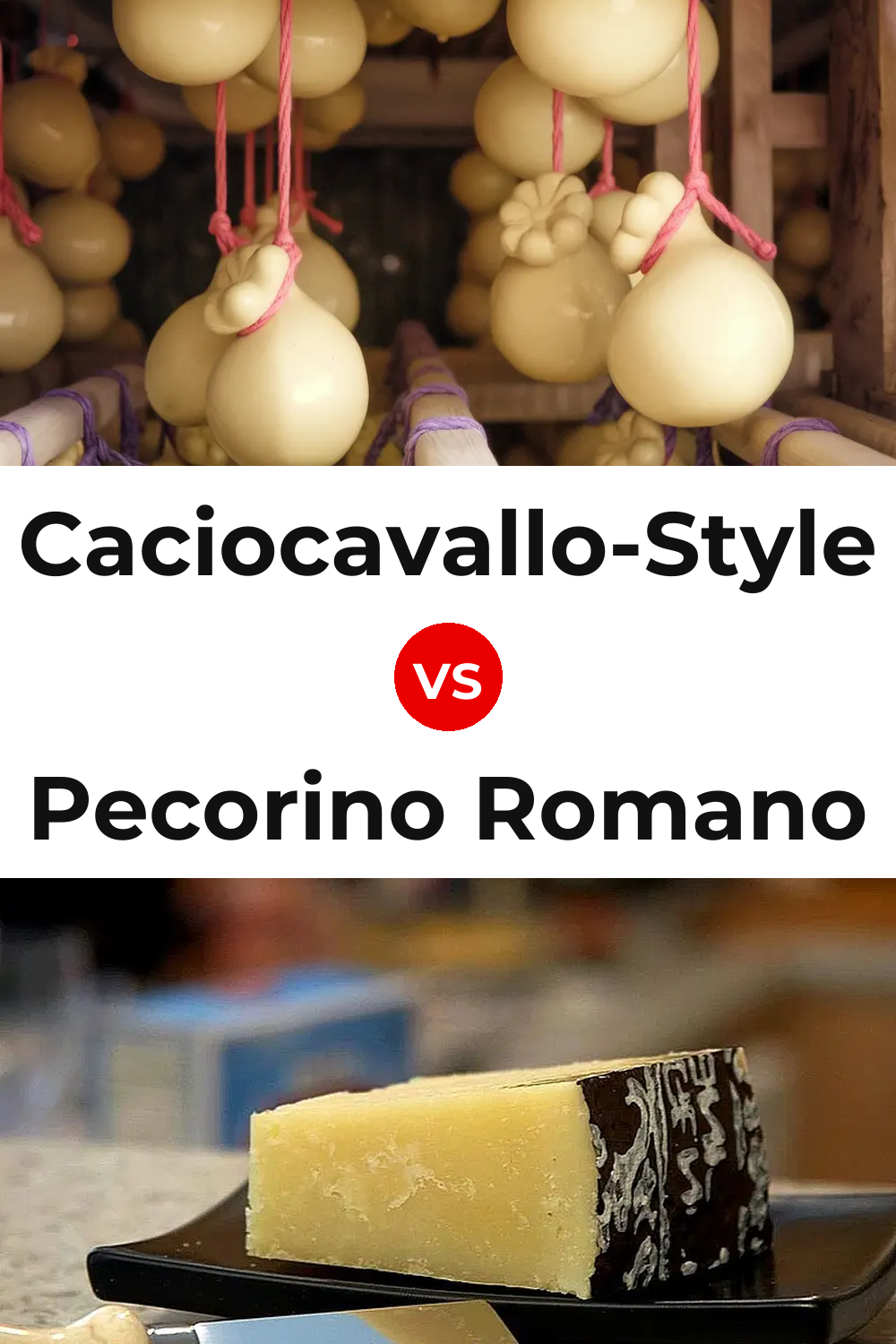 Caciocavallo-Style Cheese vs Pecorino Romano Cheese Pinterest comparison