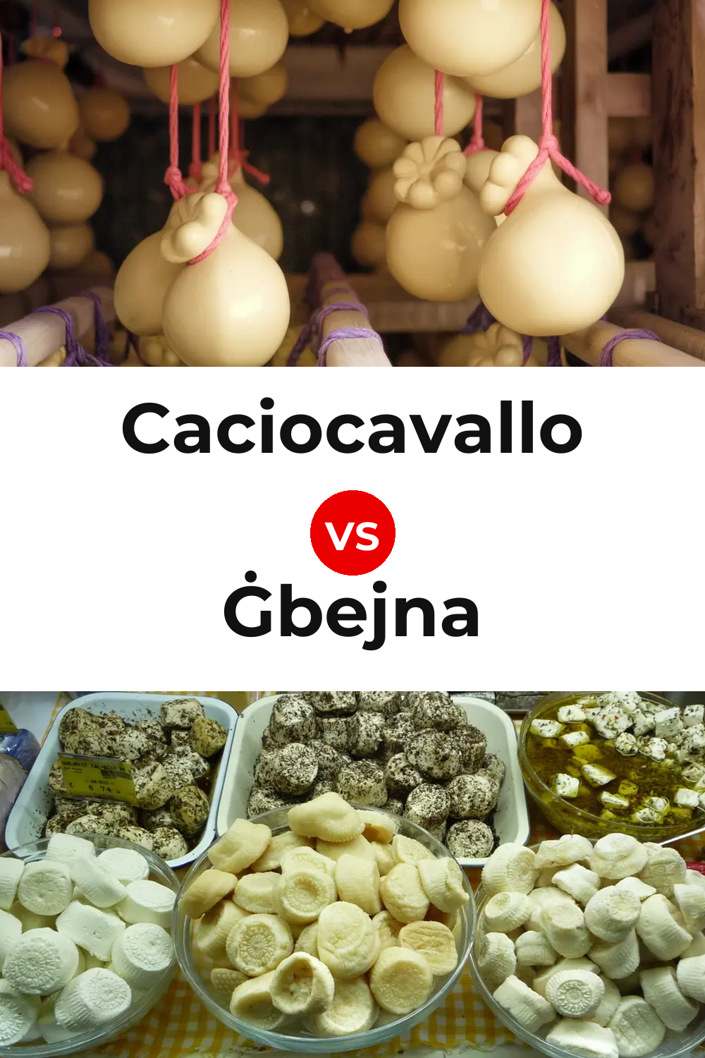 Caciocavallo Cheese vs Ġbejna Cheese Pinterest comparison