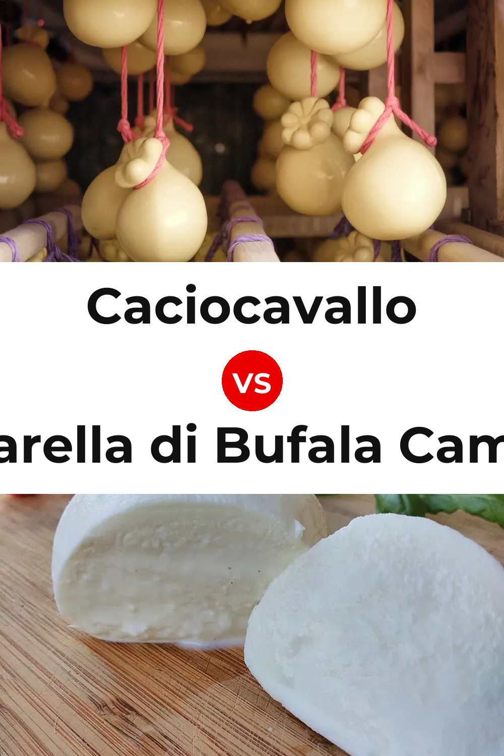 Caciocavallo Cheese vs Mozzarella di Bufala Campana Cheese Pinterest comparison