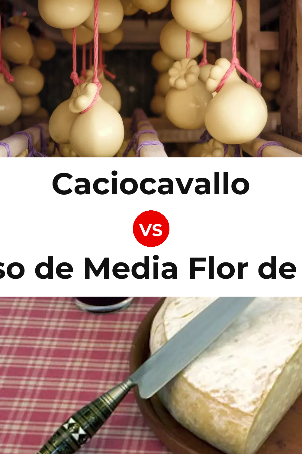 Caciocavallo Cheese vs Queso de Media Flor de Guía Pinterest comparison