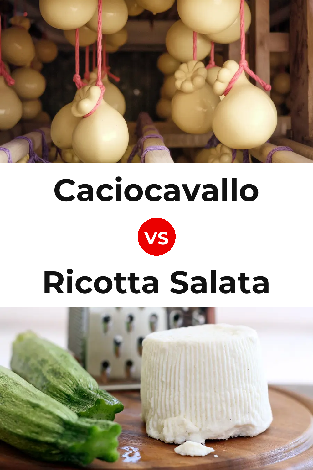 Caciocavallo Cheese vs Ricotta Salata Cheese Pinterest comparison