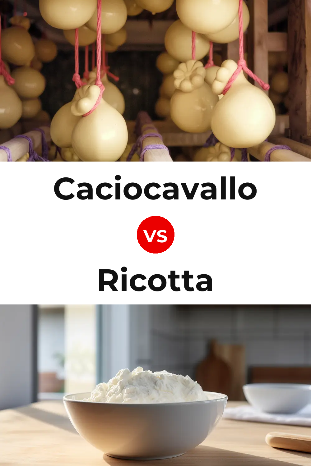 Caciocavallo Cheese vs Ricotta Cheese Pinterest comparison
