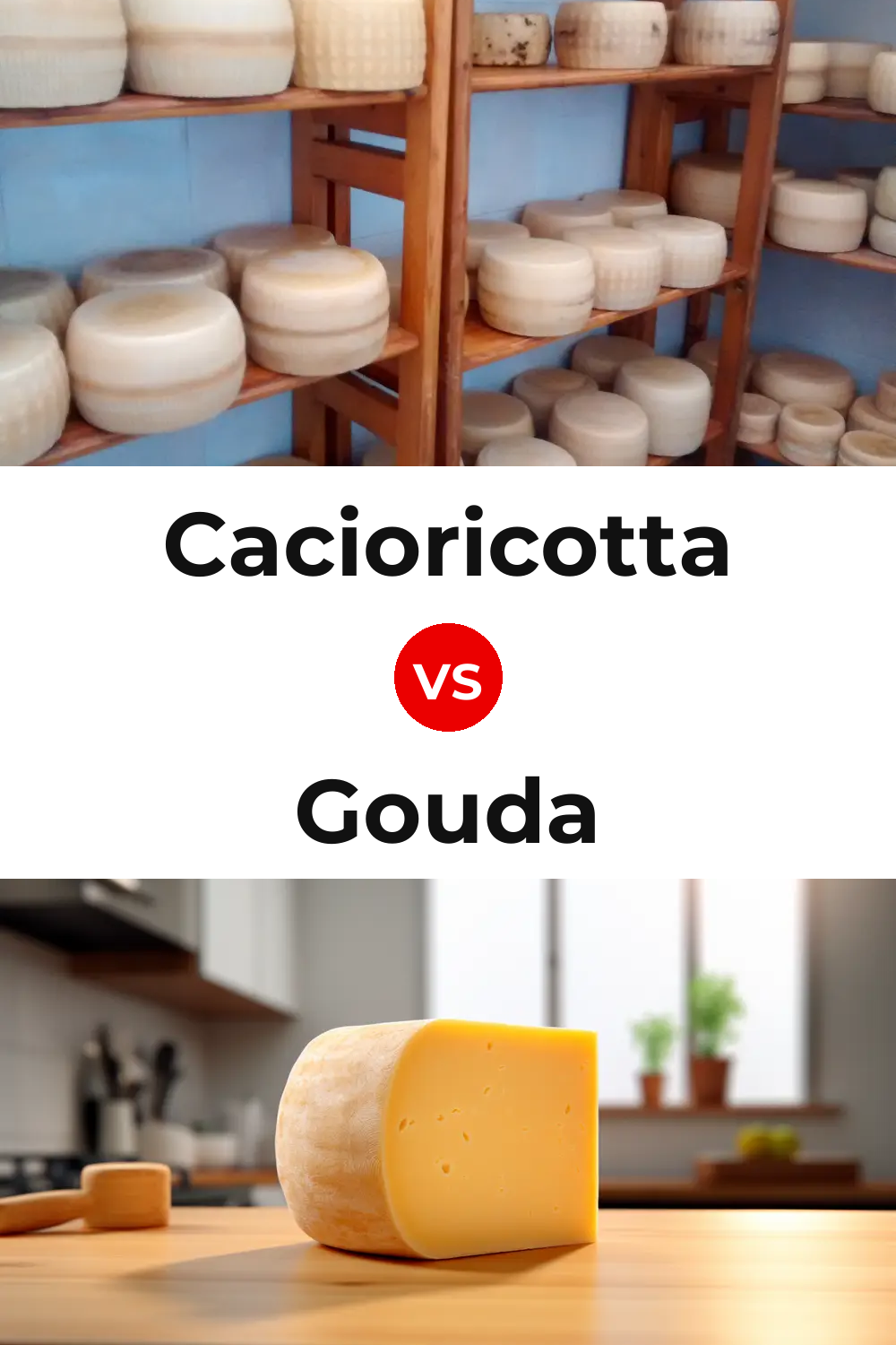 Cacioricotta Cheese vs Gouda Cheese Pinterest comparison