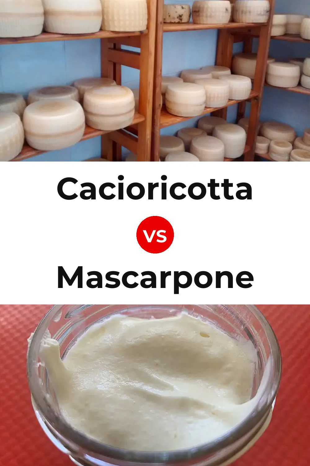 Cacioricotta Cheese vs Mascarpone Cheese Pinterest comparison