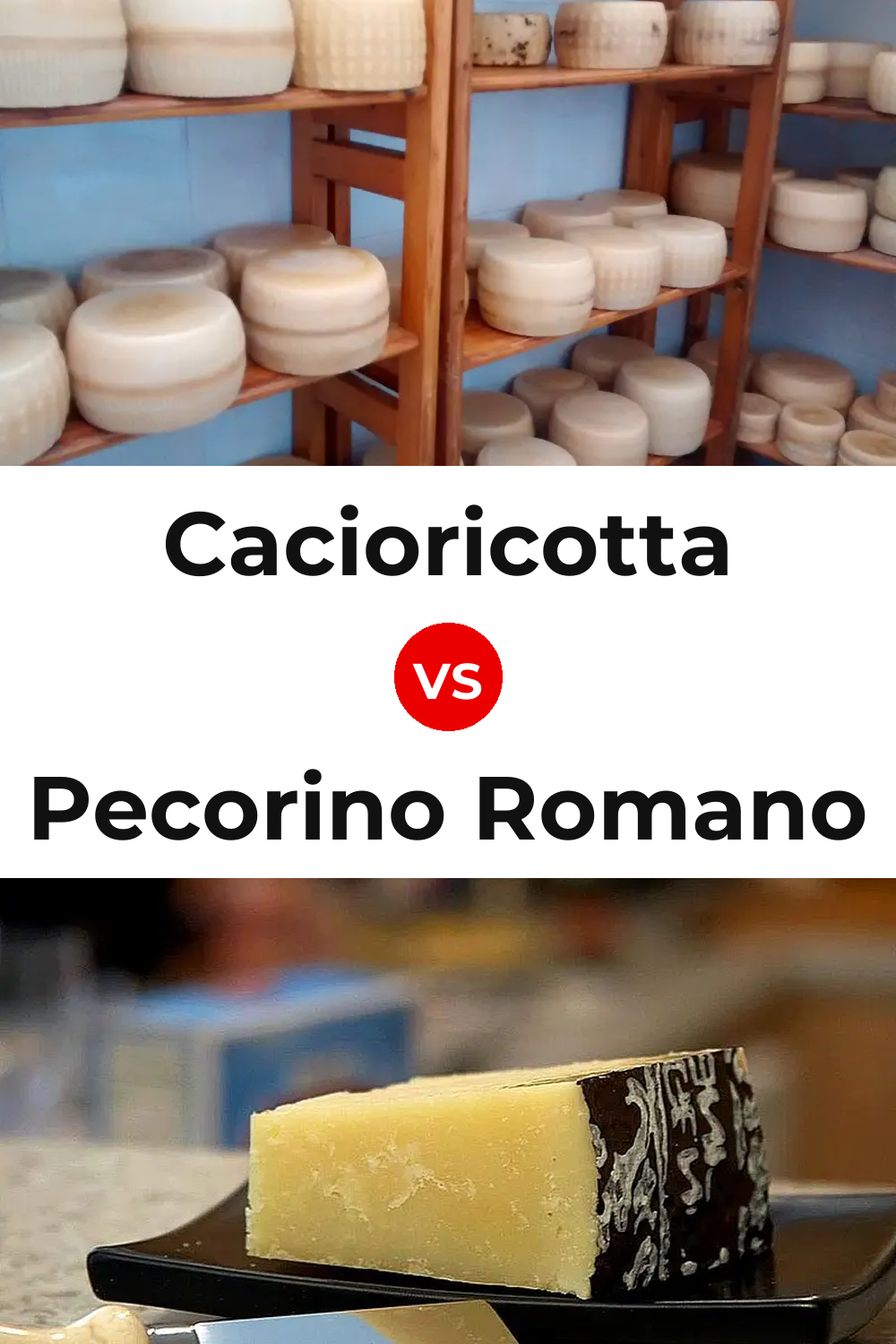 Cacioricotta Cheese vs Pecorino Romano Cheese Pinterest comparison