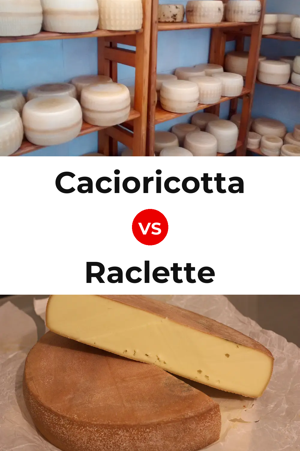 Cacioricotta Cheese vs Raclette Cheese Pinterest comparison