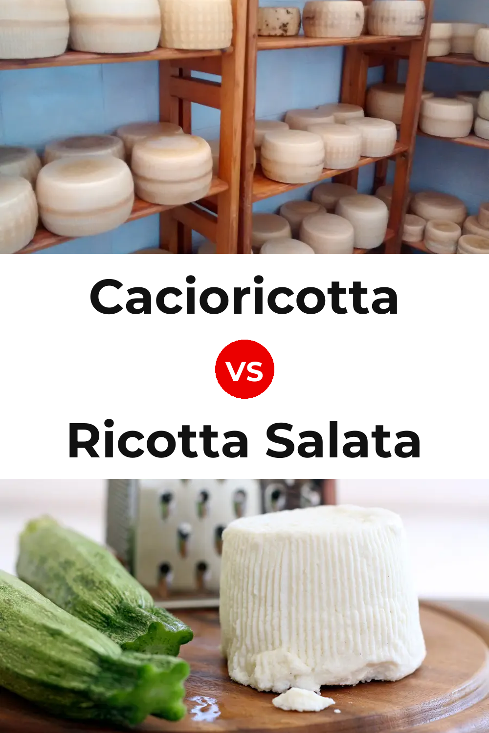Cacioricotta Cheese vs Ricotta Salata Cheese Pinterest comparison