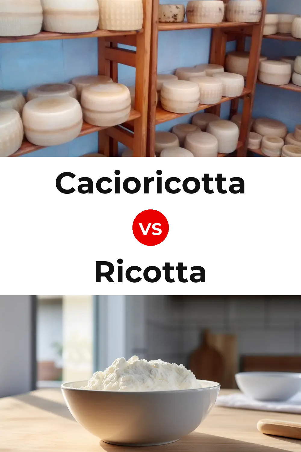 Cacioricotta Cheese vs Ricotta Cheese Pinterest comparison